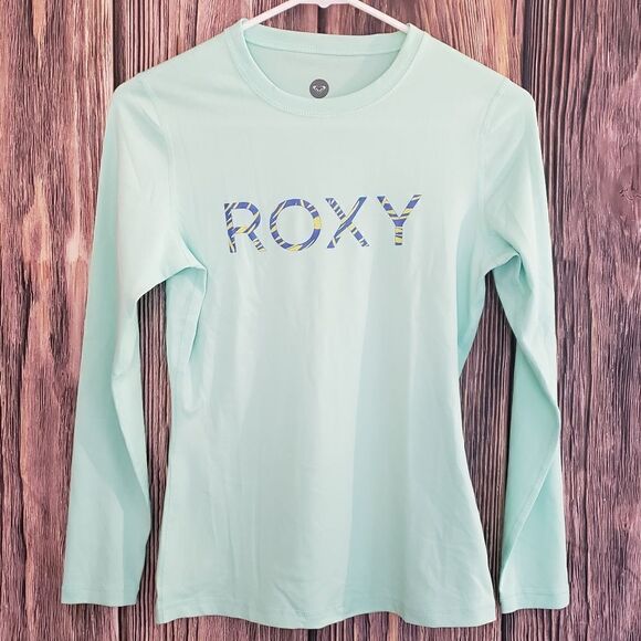 3 for $25 Roxy Swim Rash Guard, Mint Green - Picture 1 of 10
